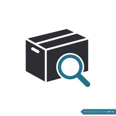 Kutu Paketi Teslimat Simgesi Vektörü. Kurye Kargo Nakliye Çizim Şablonu. EPS 10