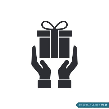 Bekleyen Hediye Kutusu Simgesi Şablonu Düz Tasarım EPS 10