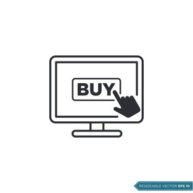 Çevrimiçi Simge Vektör Şablonu Al. e-Ticaret Parmak İşaretleyici Tasarım İllüstrasyon EPS 10