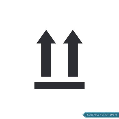 yukarı taraf ambalaj karton yığın ikon vektör şablonu düz tasarım.