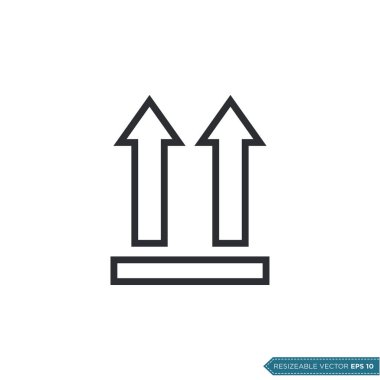 yukarı taraf ambalaj karton yığın ikon vektör şablonu düz tasarım.