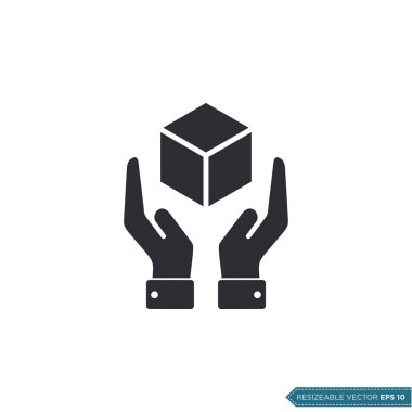 Tabelayla tut. Paketleme simgesi vektör şablonu düz tasarım EPS 10