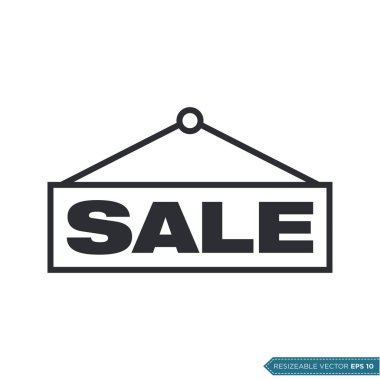 Satış İşareti Simgesi Vektör Şablonu Düz Çizim Tasarımı EPS 10