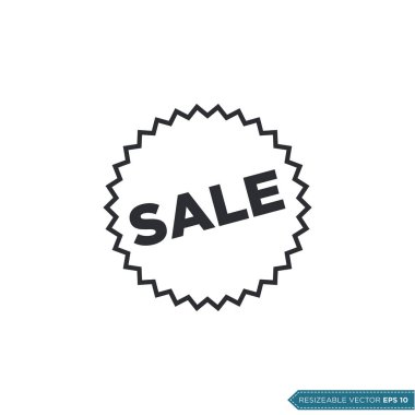 Satış İşareti Simgesi Vektör Şablonu Düz Çizim Tasarımı EPS 10