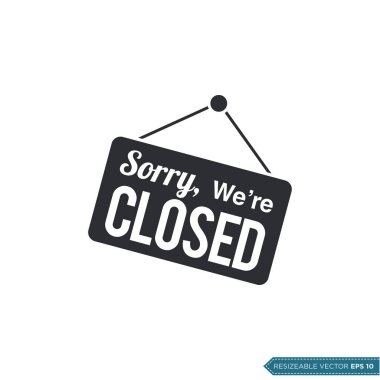 Kapalı İmza Simgesi Vektör Şablonu Düz Çizim Tasarımı EPS 10