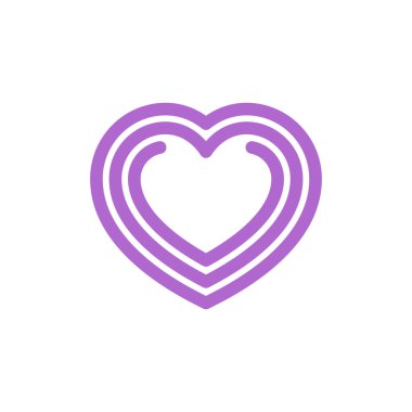 Kalp Şekli Simge Vektör Şablonu İllüstrasyon Moda Tasarımı