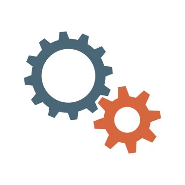 Gear Simgesi Vektör Şablonu, Düz Tasarım Mühendislik Çarkları Çizim Tasarımı