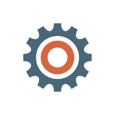 Gear Simgesi Vektör Şablonu, Düz Tasarım Mühendislik Çarkları Çizim Tasarımı