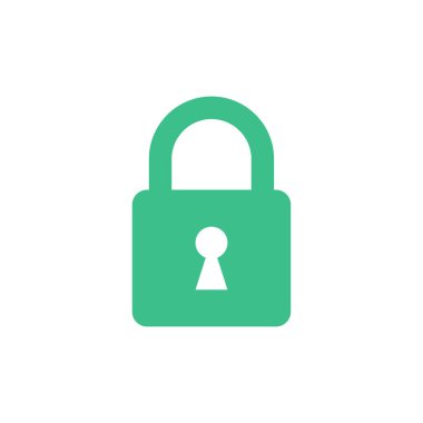 Asma Kilit Simgesi Vektör Şablonu Çizim Tasarımı