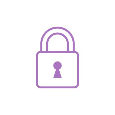 Asma Kilit Simgesi Vektör Şablonu Çizim Tasarımı