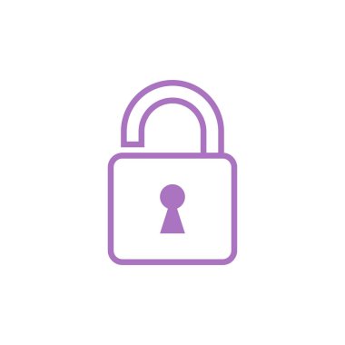 Asma Kilit Simgesi Vektör Şablonu Çizim Tasarımı