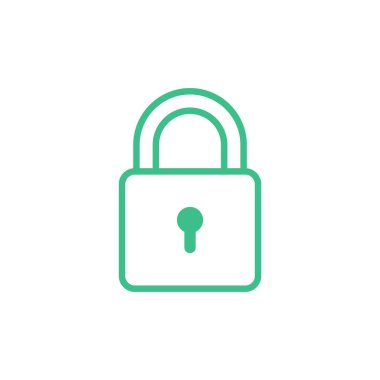 Asma Kilit Simgesi Vektör Şablonu Çizim Tasarımı