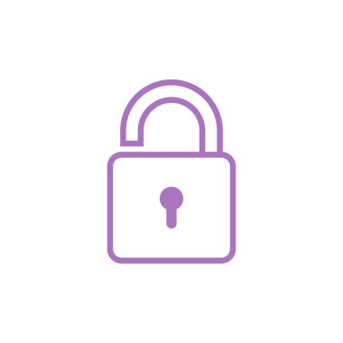 Asma Kilit Simgesi Vektör Şablonu Çizim Tasarımı