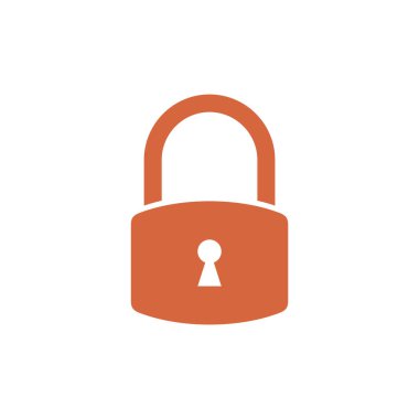 Asma Kilit Simgesi Vektör Şablonu Çizim Tasarımı