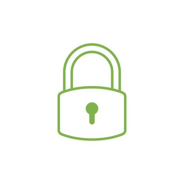 Asma Kilit Simgesi Vektör Şablonu Çizim Tasarımı