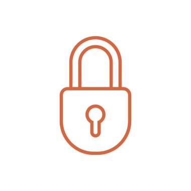 Asma Kilit Simgesi Vektör Şablonu Çizim Tasarımı