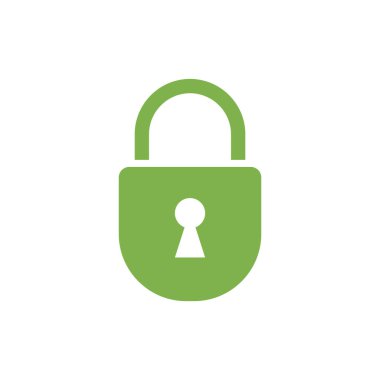 Asma Kilit Simgesi Vektör Şablonu Çizim Tasarımı