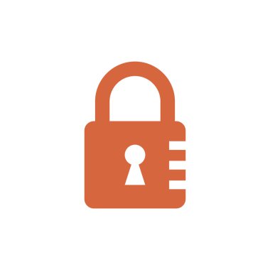 Asma Kilit Simgesi Vektör Şablonu Çizim Tasarımı