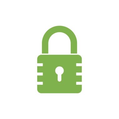 Asma Kilit Simgesi Vektör Şablonu Çizim Tasarımı