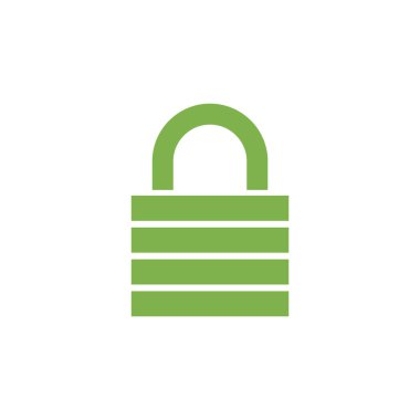 Asma Kilit Simgesi Vektör Şablonu Çizim Tasarımı