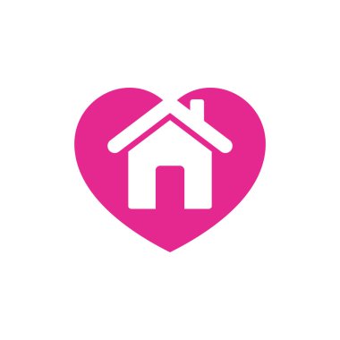 Ev Simgesi Aşk Kalbi Şablonu Resim Tasarımı