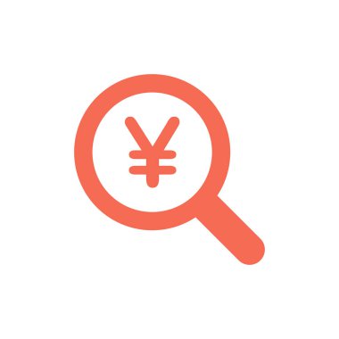 Büyütücü Cam Yen Simgesi Simge Vektör Şablonu Çizim Tasarımı