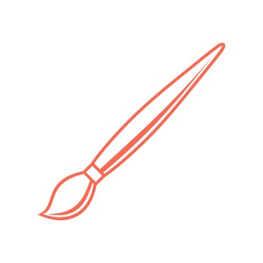 Boya Fırçası Sabit Simge Vektör Şablonu Çizim Tasarımı