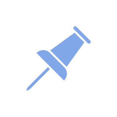 Pin Thumbtack Kırtasiye Simgesi Vektör Şablonuna bas
