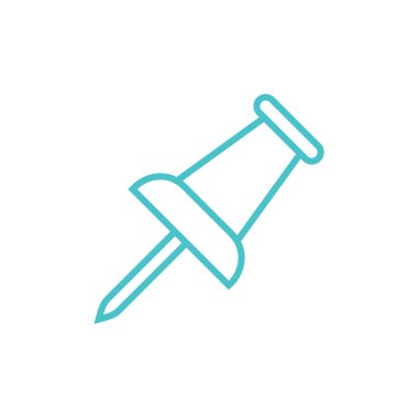 Pin Thumbtack Kırtasiye Simgesi Vektör Şablonuna bas