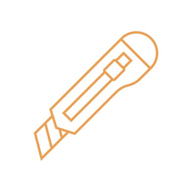 Kesici Bıçak Kırtasiyesi Simge Vektör Şablonu Çizim Tasarımı