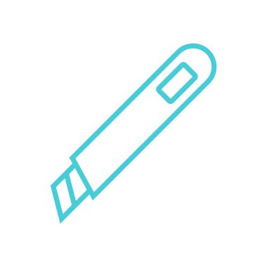 Kesici Bıçak Kırtasiyesi Simge Vektör Şablonu Çizim Tasarımı