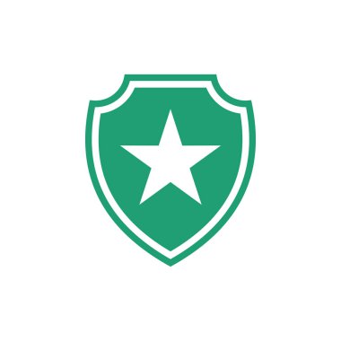 Yıldız Kalkanı Pictogram Simge Şablonu Çizim Tasarımı