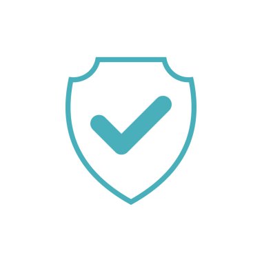 Mark Shield Pictogram Simge Şablonu İllüstrasyon Tasarımı Kontrol Et