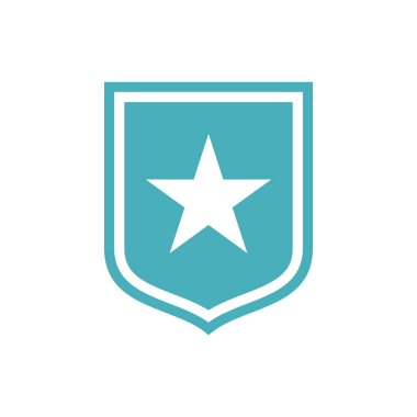 Yıldız Kalkanı Pictogram Simge Şablonu Çizim Tasarımı