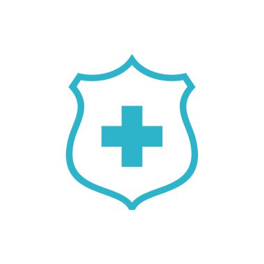 Basit Çapraz Sağlık Hizmeti Kalkan Simgesi Logo Şablonu