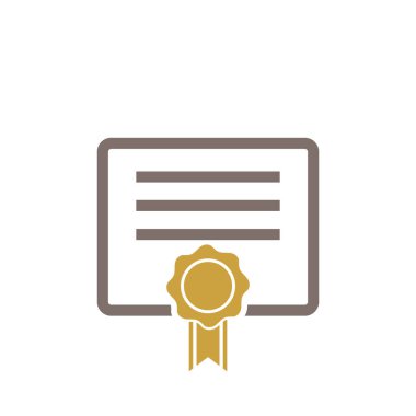 Diploma, Sertifika Sertifikası Simge Vektör Şablonu