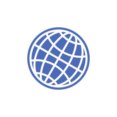 Dünya Simgesi Vektör Şablonu Çizim Tasarımı