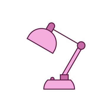 Masaüstü Lambası Simgesi Vektör Şablonu Çizim Tasarımı