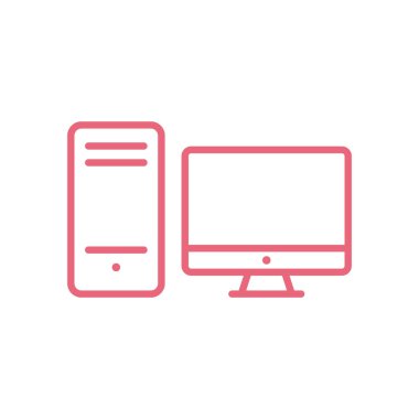 PC bilgisayar masaüstü simgesi vektör şablonu