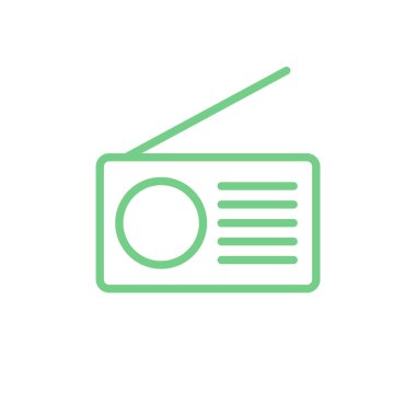 Radyo Simgesi Vektör Şablonu Çizim Tasarımı