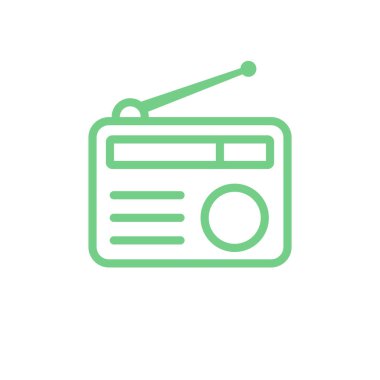 Radyo Simgesi Vektör Şablonu Çizim Tasarımı