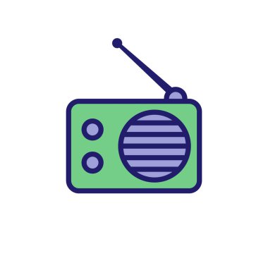 Radyo Simgesi Vektör Şablonu Çizim Tasarımı