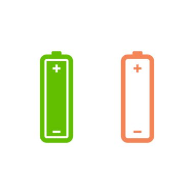 Batarya Simgesi Vektör Şablonu Çizim Tasarımı