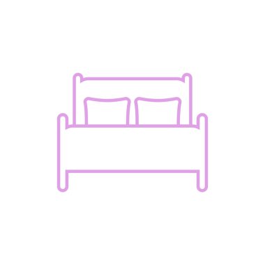 Yatak Simgesi Vektör Şablonu Çizim Tasarımı