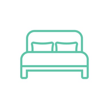Yatak Simgesi Vektör Şablonu Çizim Tasarımı