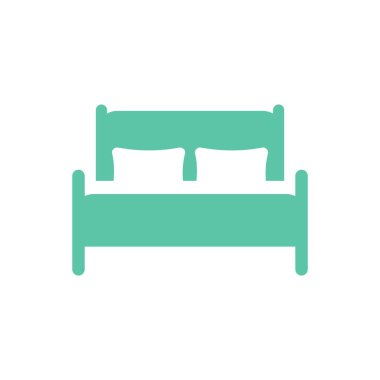 Yatak Simgesi Vektör Şablonu Çizim Tasarımı