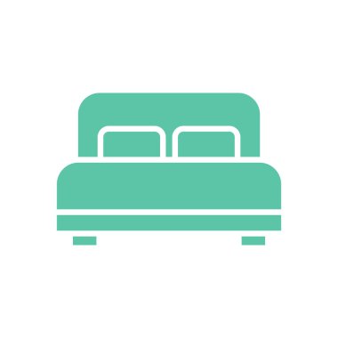 Yatak Simgesi Vektör Şablonu Çizim Tasarımı