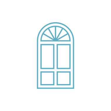 Kapı Simgesi Vektör Şablonu Çizim Tasarımı