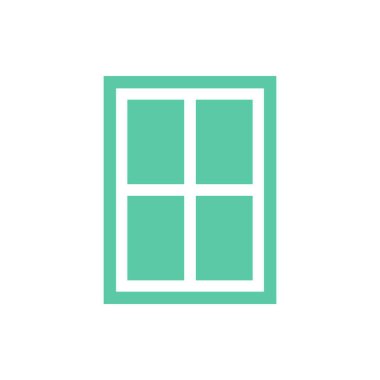 Pencere Simgesi Vektör Şablonu Çizim Tasarımı