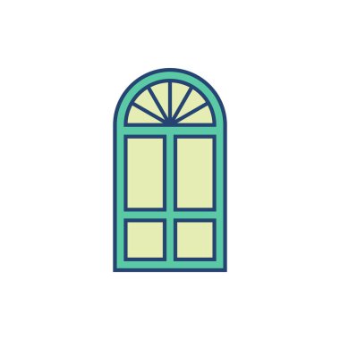 Kapı Simgesi Vektör Şablonu Çizim Tasarımı